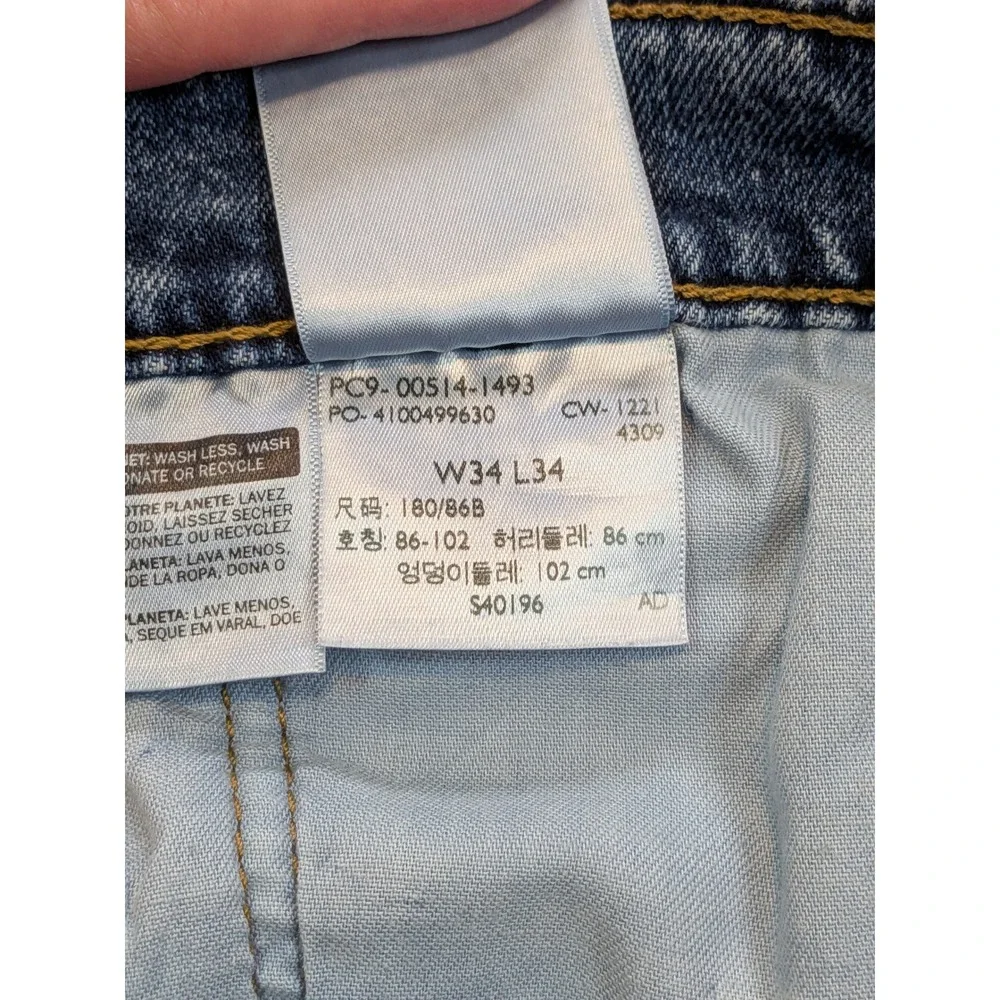 Levis 514 Straight Fit Mens Jeans 34x34 Medium Wash Blue Stretch